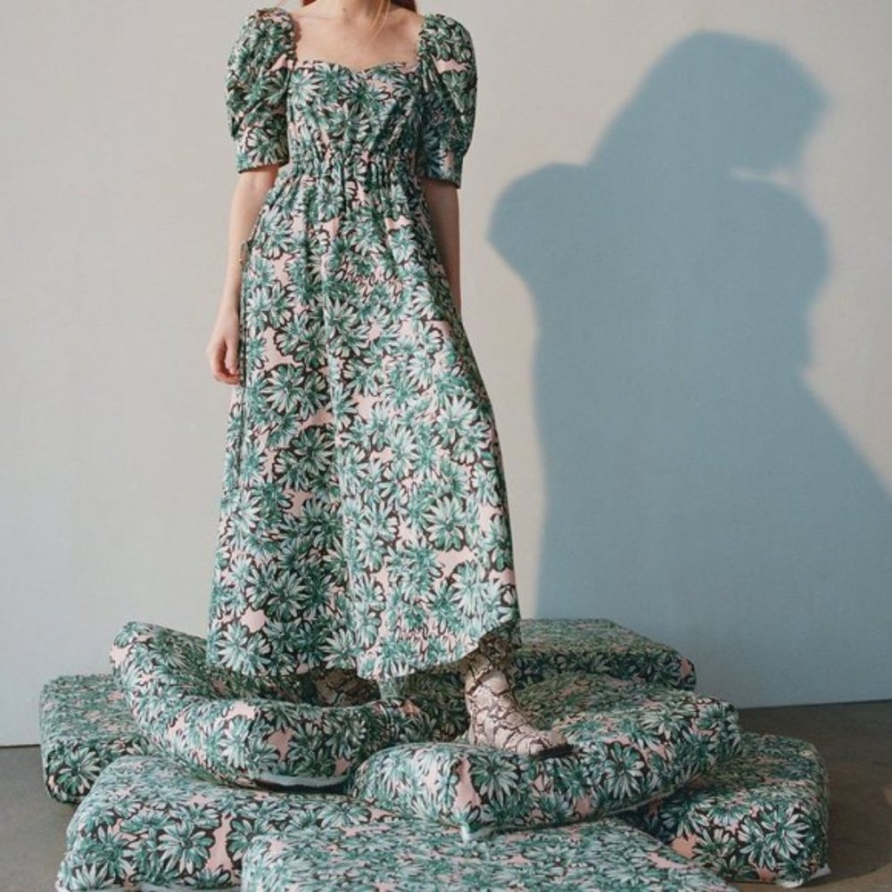 ZARA Printed Poplin Midi Dress NWT XS